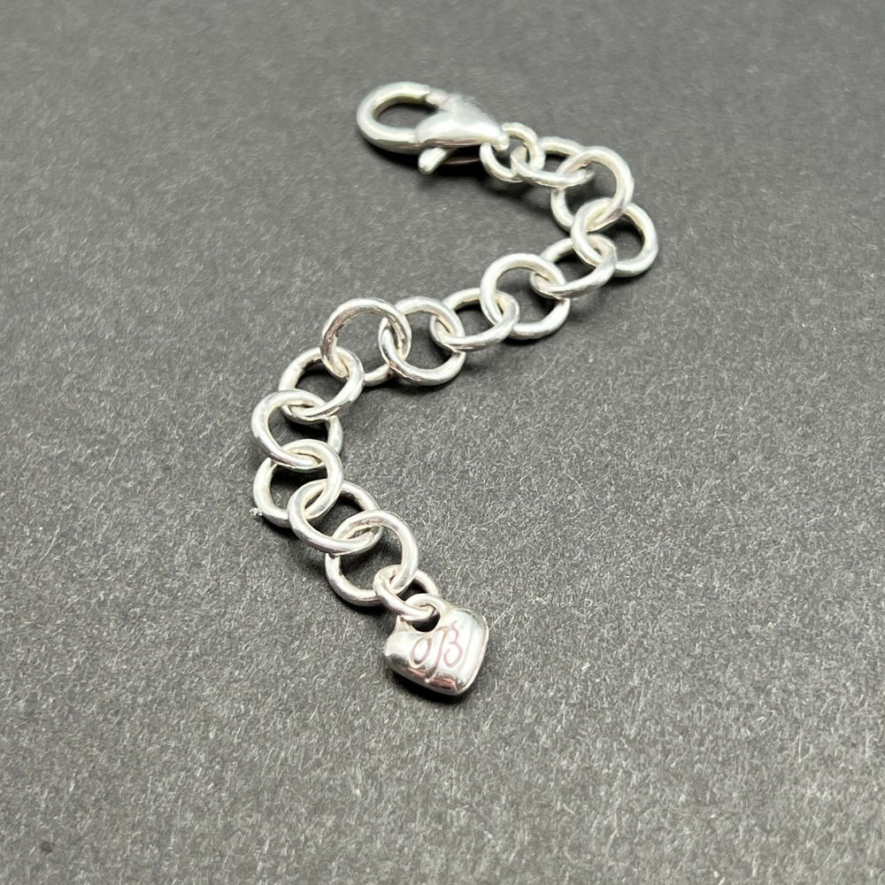 Brighton Necklace Bracelet Extender Silver Plated Heart Charm 3" - Picture 2 of 5